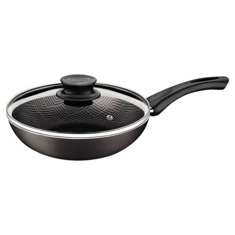 Frigideira Funda Antiaderente Tramontina Paris Alumínio Tampa Vidro 26cm Chumbo Cabo Baquelite