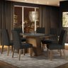 Conjunto Sala de Jantar Mesa Tampo de Vidro 6 Cadeiras Rustic/preto/oxford Stéfani Madesa - 2