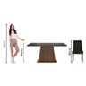Conjunto Sala de Jantar Mesa Tampo de Vidro 6 Cadeiras Rustic/preto/oxford Stéfani Madesa - 5