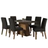 Conjunto Sala de Jantar Mesa Tampo de Vidro 6 Cadeiras Rustic/preto/oxford Stéfani Madesa - 3