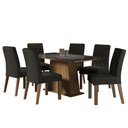 Ver imagem 3 de Conjunto Sala de Jantar Mesa Tampo de Vidro 6 Cadeiras Rustic/preto/oxford Stéfani Madesa