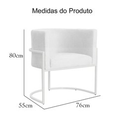 Kit 02 Poltronas Luana Para Sala Base Branca Suede Cores - S.A Móveis DS Móveis Poltrona Luana Branc - 8