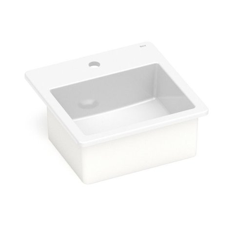 Cuba de Sobrepor 420x420 com Mesa Loft Q8 Branco Roca