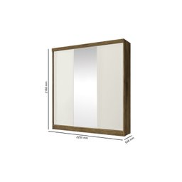 Guarda Roupa Casal 3 Portas de Correr com Espelho Omega - 6