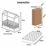 Cama Infantil Solteiro Casinha Colorida Madeira Maciça Pinus Grade Cercadinho - 2