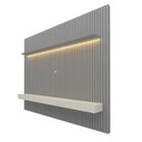 Ver imagem 1 de Painel Home Nobre Ripado Para TV Até 85" LED 230cm Gelius Móveis Cinza/Off White