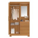 Ver imagem 2 de Guarda-roupa Solteiro Formate 2 Portas 3 Gavetas com Espelho Freijó Trend - Pnr Móveis
