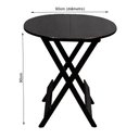 Ver imagem 4 de Conjunto de Mesa Dobravel para Pizzaria de Madeira 90cm Redondo com 4 Cadeiras Preto