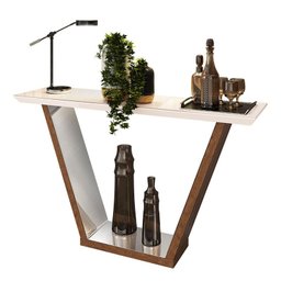 Aparador Lotus com Espelho Carvalho Europeu/Creme - PR Móveis - 1