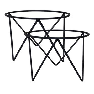 Kit 2 Suportes Tripé para Vaso de Plantas 18x15cm em Ferro Artesanal