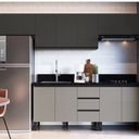 Ver imagem 1 de Conjunto de Cozinha Modulado Ébano Cinza/Fumê com Grafite