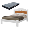 Cama Casal Gabriela 100% MDF Branco + Colchão - 1