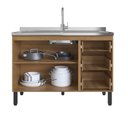 Ver imagem 6 de Conjunto de Armários de Cozinha Modulado Mogno Cinza/Montana com Grafite
