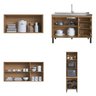 Conjunto de Armários de Cozinha Modulado Mogno - 3