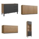 Ver imagem 2 de Conjunto de Armários de Cozinha Modulado Mogno Cinza/Montana com Grafite