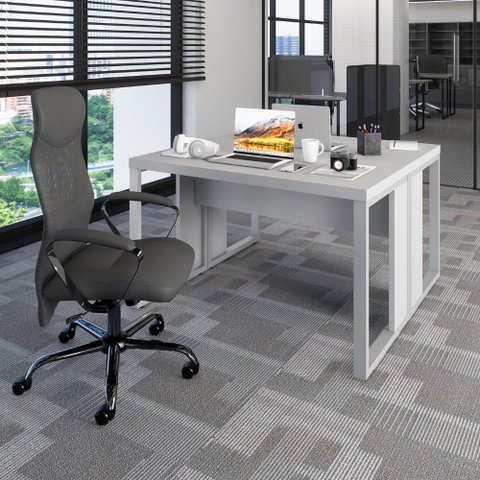 Plataforma de Trabalho 2 Pessoas 1,20m X 1,20m Pés Metal F5 Cor:cinza