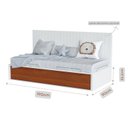 Ver imagem 5 de Cama Solteiro com 2 Gavetas e Painel Encosto Sambalelê Branco/Acetinado/Mel