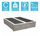 Ver imagem 2 de Base Cama Box Baú Bipartido Casal Couro Sintético Branco 43x138x188