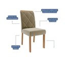 Ver imagem 3 de Kit 8 Cadeiras para Sala de Jantar Estofadas Fernanda Marrom/Joli