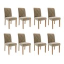 Ver imagem 1 de Kit 8 Cadeiras para Sala de Jantar Estofadas Fernanda Marrom/Joli