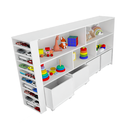 Ver imagem 2 de Organizador Baús Branco com Porta Carrinhos Nick 100% Mdf Branco
