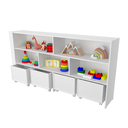 Ver imagem 3 de Organizador Baús Branco com Porta Carrinhos Nick 100% Mdf Branco