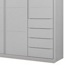 Ver imagem 4 de Guarda Roupa Infantil 3 Portas 4 Gavetas Lua P04 Cinza - Mpozenato