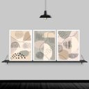 Ver imagem 2 de Kit 3 Quadros Abstratos Orgânicos 24x18cm - com vidro:Madeira branca