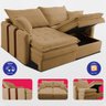 Sofá Baú sem Caixa Retrátil 1,80m Softgel Bonnie Boucle Caramelo Cama Inbox - 7