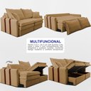 Ver imagem 5 de Sofá Baú sem Caixa Retrátil 1,80m Softgel Bonnie Boucle Caramelo Cama Inbox