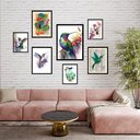 Ver imagem 1 de Kit 7 Quadros Decorativos Beija-flores:moldura Branca