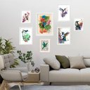 Ver imagem 2 de Kit 7 Quadros Decorativos Beija-flores:moldura Branca