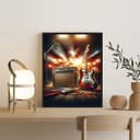 Ver imagem 1 de Quadro Guitarra Vermelha - Palco 45x34cm:madeira Branca