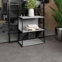 Ver imagem 1 de Estante Baixa para Escritório 3 Prateleiras 3 Nichos MDF MDP Cinza Sagrado com Preto F5 Office