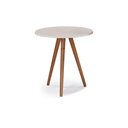 Ver imagem 1 de Mesa de Apoio Pequena Tripé Pé Palito Hannover - Off White/imbuia Glazer