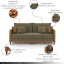 Ver imagem 3 de Sofá Montecarlo 3 Lugares 252cm Veludo/pu Castor/caramelo