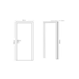 Kit Porta de Madeira 210x82cm Batente 16cm Lisa Primer Uniportas  - 3