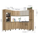 Ver imagem 4 de Cozinha Completa Dinamarca 17 Portas 2 Gavetas com Vidro Castani - Indékes