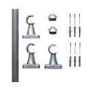 Ver imagem 2 de Kit Varão Para Cortina 2,50 Metros 28Mm Cinza Compacto