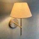 Ver imagem 3 de Kit 2 Arandelas Luminária de Parede Clássico Dourado com Cúpula Bege Ref 16