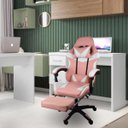 Ver imagem 2 de Cadeira Gamer Stillus Ergonômica com Apoio para Os Pés - Rosa