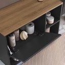 Ver imagem 5 de Balcão Gabinete de Banheiro Suspenso 80cm com 1 Porta e Nichos Barcelona