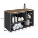 Ver imagem 4 de Balcão Gabinete de Banheiro Suspenso 80cm com 1 Porta e Nichos Barcelona