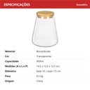 Ver imagem 7 de Pote Hermético de Borossilicato 950ml Transparente 13x8x8cm Mantimentos Cozinha