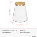 Ver mais imagens de Pote Hermético de Borossilicato 950ml Transparente 13x8x8cm Mantimentos Cozinha