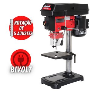 Furador Bancada Elétrico Profissional Kajima FB1300 5 Velocidades Bivolt Com Protetor De Cavacos