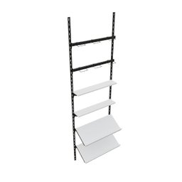Kit Expositor de Calçados de Parede Cremalheira com Prateleira em MDF Comac Branco/Preto - 1