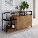 Ver imagem 1 de Aparador Buffet Estilo York Industrial 135cm 02 Portas 27898 Artesano - Vermont/preto