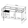 Aparador Buffet Estilo York Industrial 135cm 02 Portas 27898 Artesano - Vermont/preto - 7