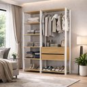 Ver imagem 1 de Guarda-roupa Closet Modulado Arizona 2 Gavetas 135cm Multimóveis Mp4783 Branco/madeirado